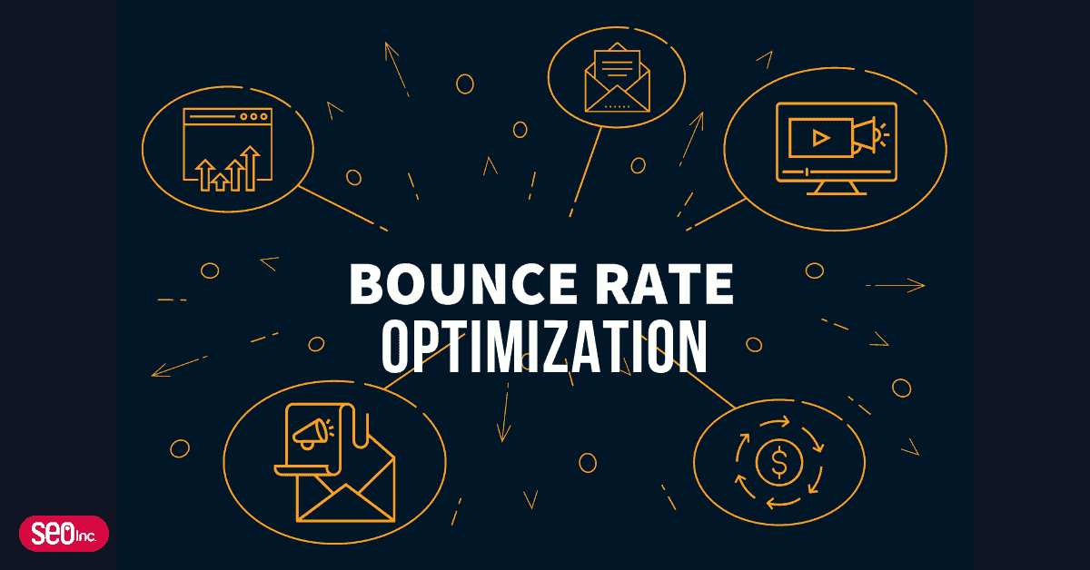 bounce rate optimization blog header with money icon, desktop icon, mail icon