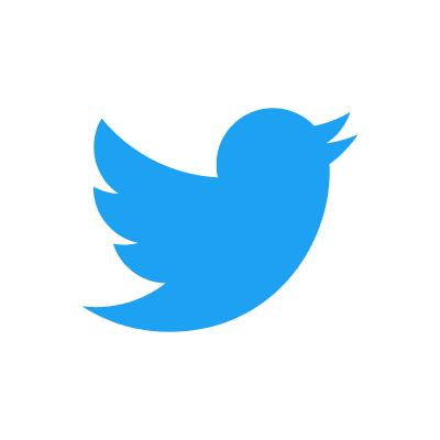 twitter logo icon, blue bird on white background