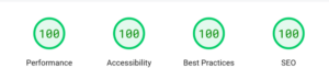 Perfect 100 Web Core Vitals - Page Speed Score